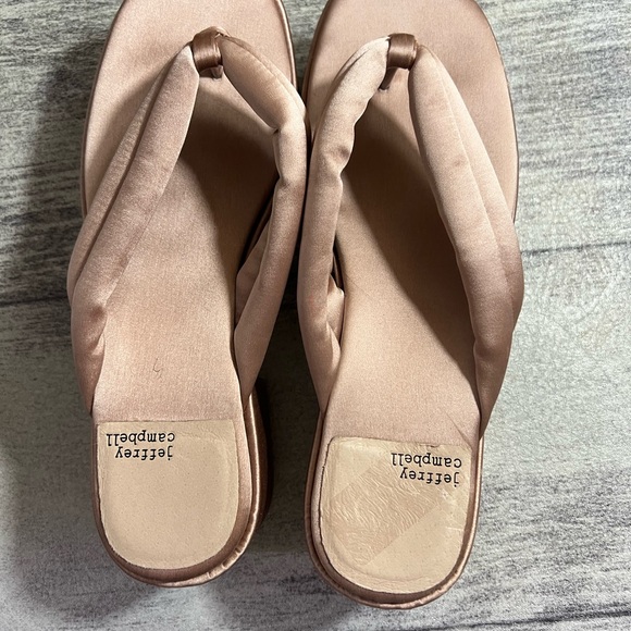 Free People Jeffrey Campbell Finley Satin Platform Sandal Thong Blush 7.5 - Picture 7 of 9